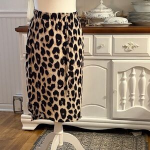 SHEIN Black and Tan Leopard Print Pencil Skirt